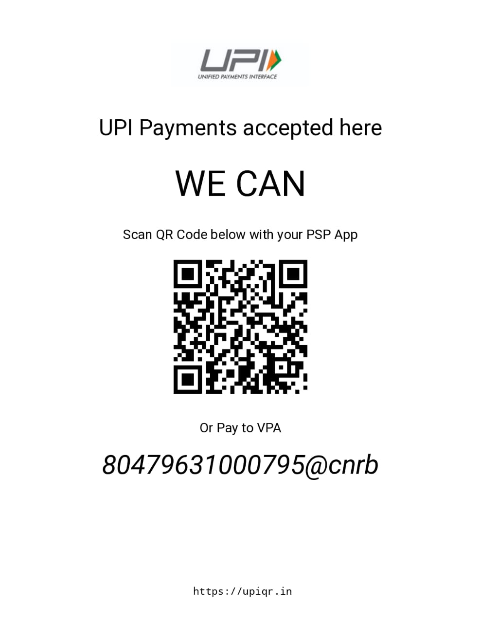 WeCan donation QR code