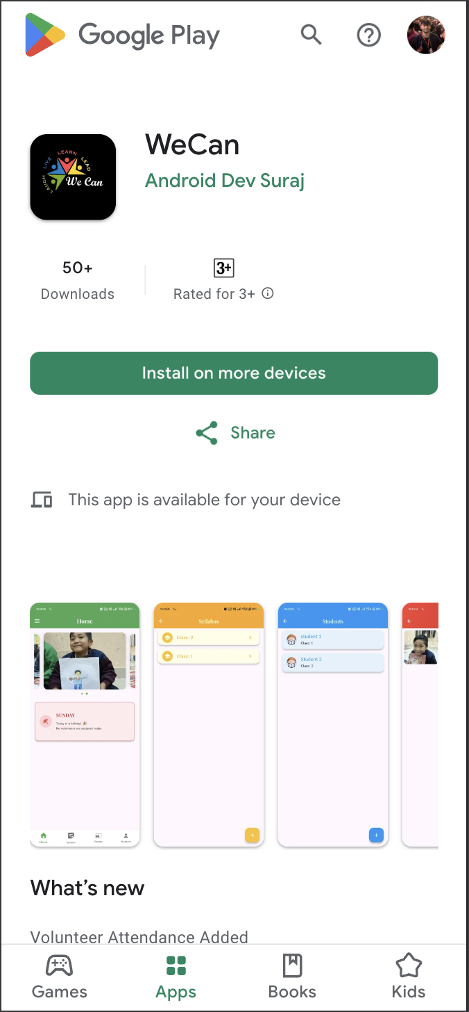 WeCan Mobile App Screenshot